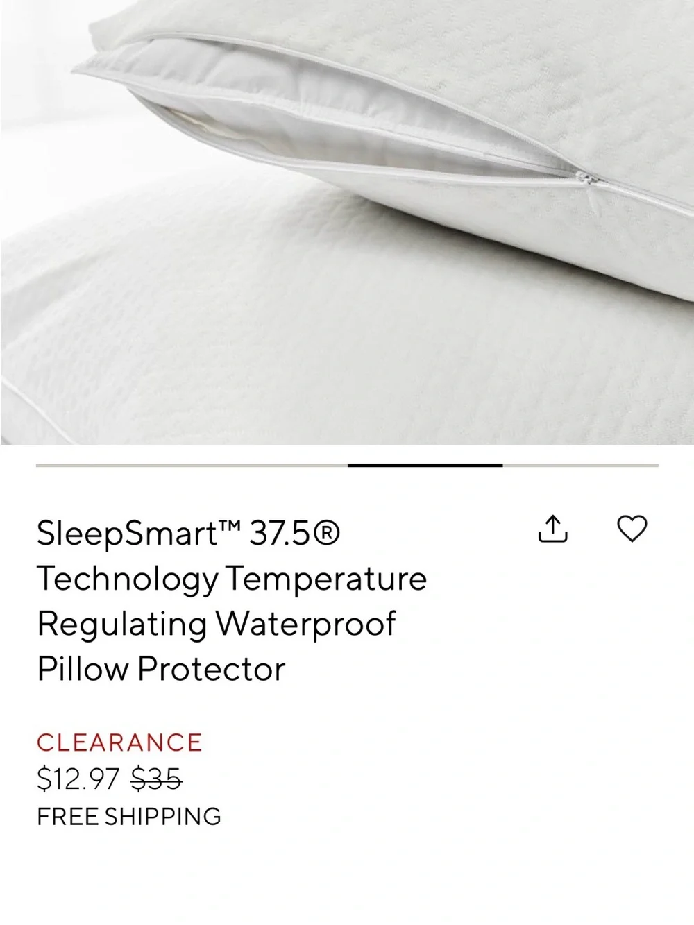 Pottery Barn White SleepSmart™ Temperature-Regulating Pillow Protector